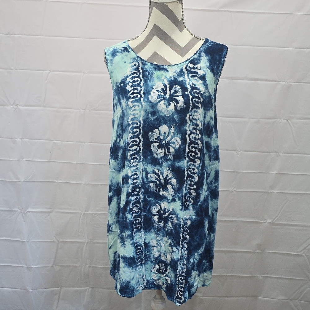 Blue Scoop Neck Sleeveless Mini Sundress